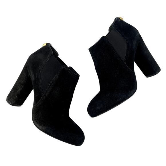 Tory Burch Black Suede Block Heel booties - Picture 1 of 7